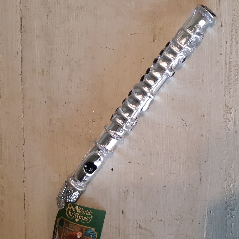 Flute Old World Christmas Glass Ornament Flutist Instrument Woodwind Music NWT